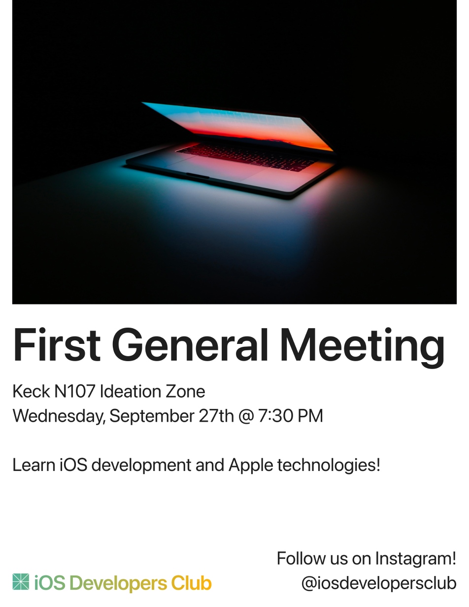 First variant for the first meeting flyer of the iOS Developers Club.