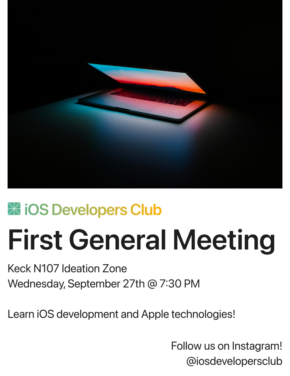 Second variant for the first meeting flyer of the iOS Developers Club.