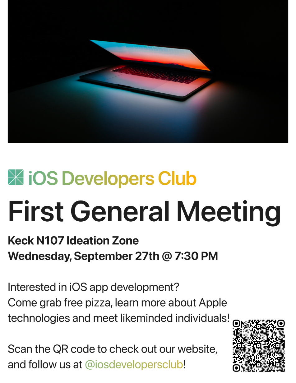 Third variant for the first meeting flyer of the iOS Developers Club.