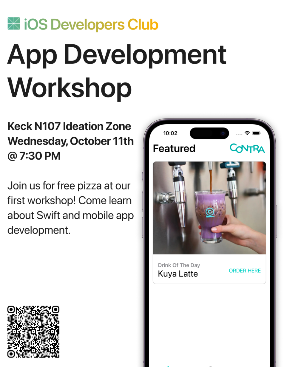 First variant for the first workshop workshop flyer of the iOS Developers Club.
