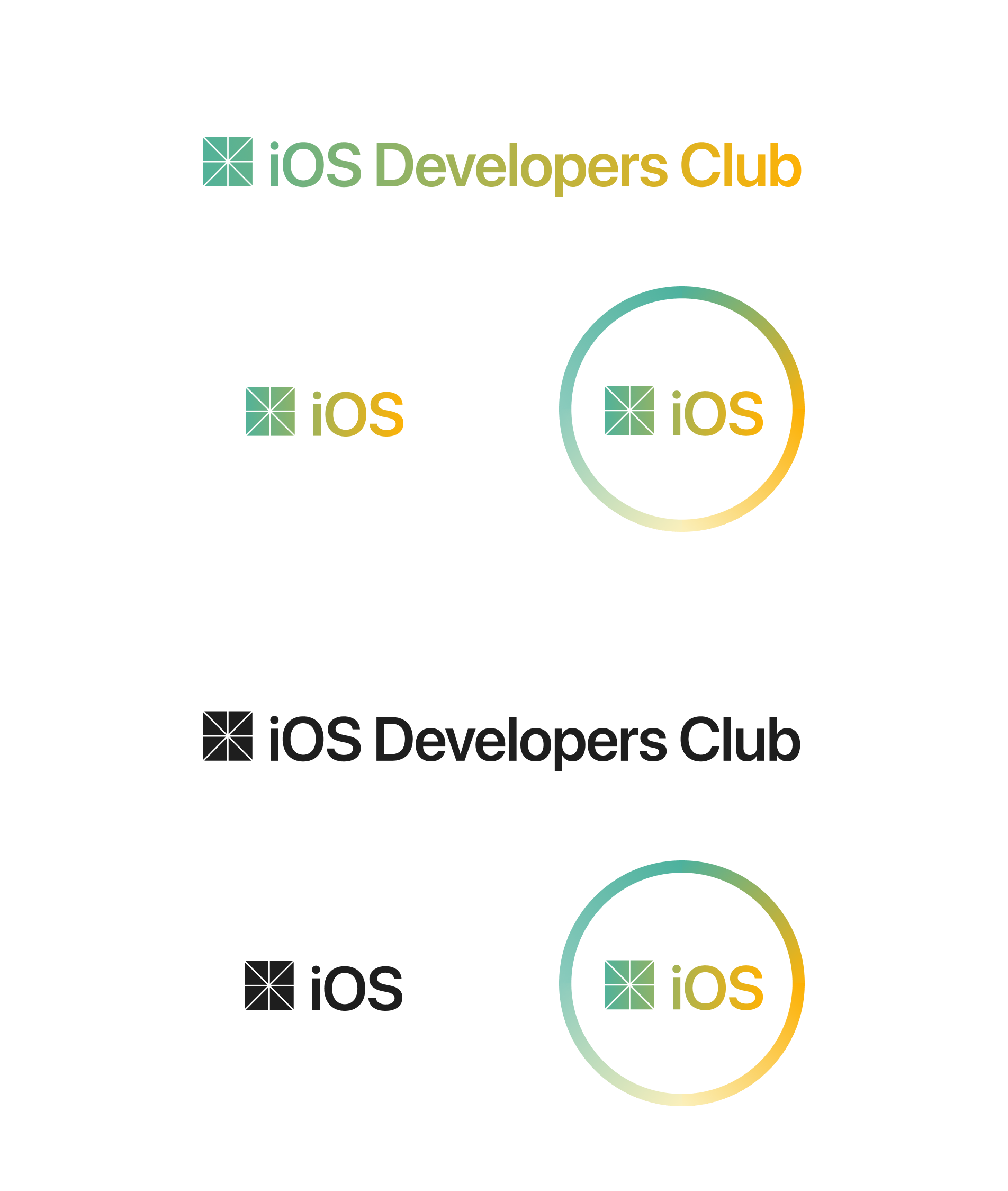 Logo designs for the iOS Developers Club.