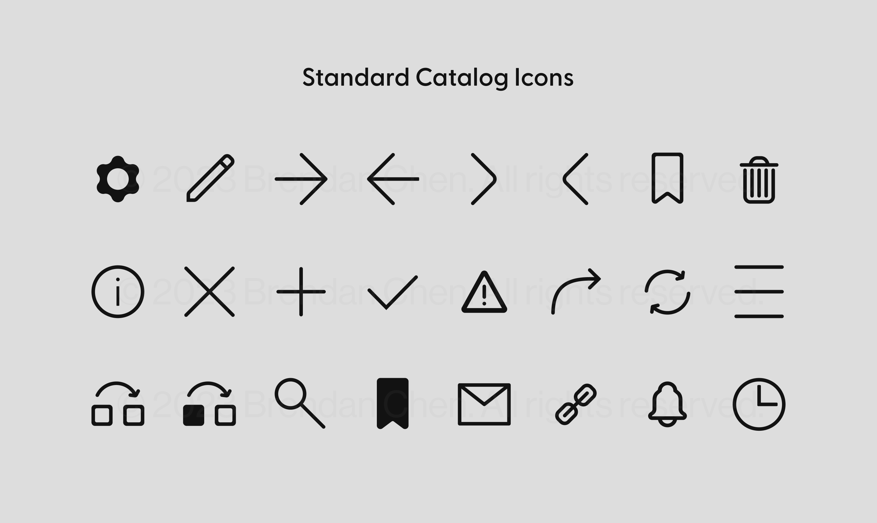 Custom-designed icons for the Standard Catalog project.